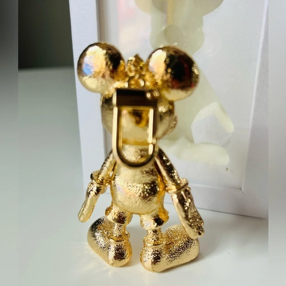Disney x BaubleBar Gold Mickey Mouse Bag Charm Keychain NWT